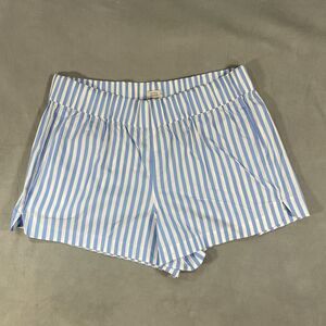 AYR Staycation Shorts Womens Size 2X Blue White Striped Nautical Coastal